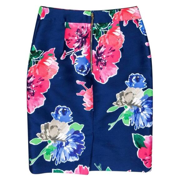 Kate Spade “Shirt the Rules” Floral Pencil Skirt Bold Blue Pink Garden Chic 8 - Picture 6 of 12